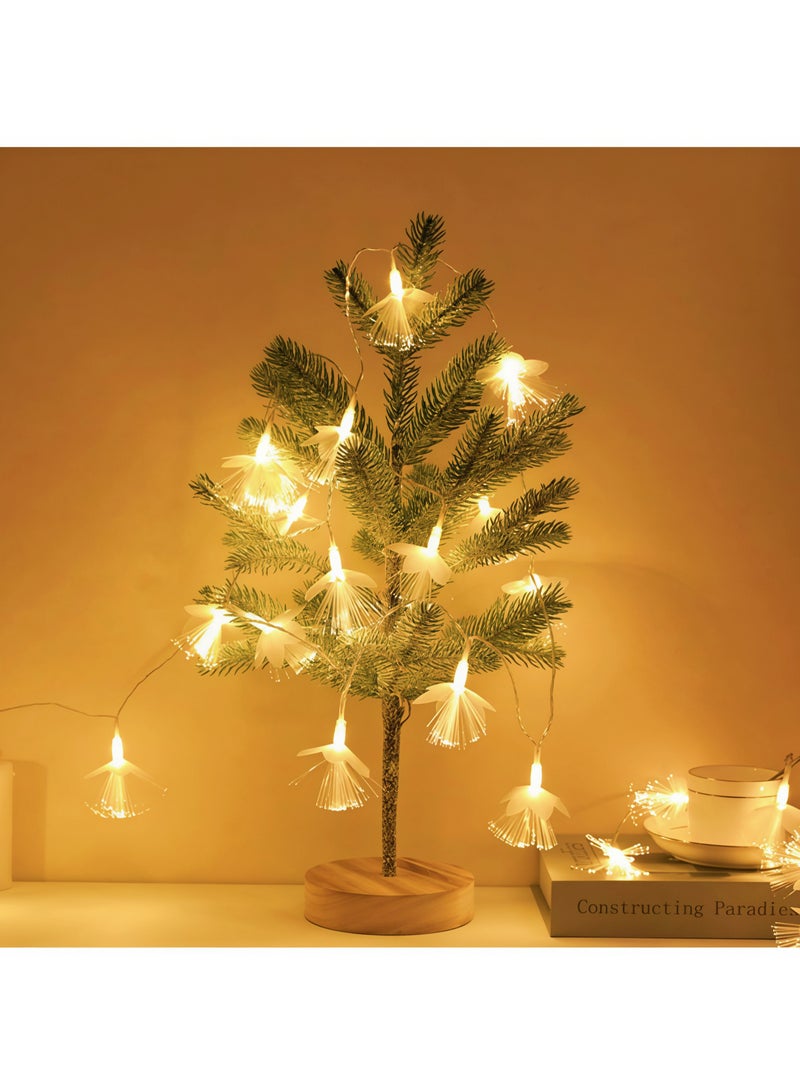 LED string lights for curtains and bedrooms, fiber optic flower LED strings, 1.5 meters long, USB powered, suitable for Eid parties, home, bedroom, and indoor/outdoor wall decoration (warm white light). - Image 1